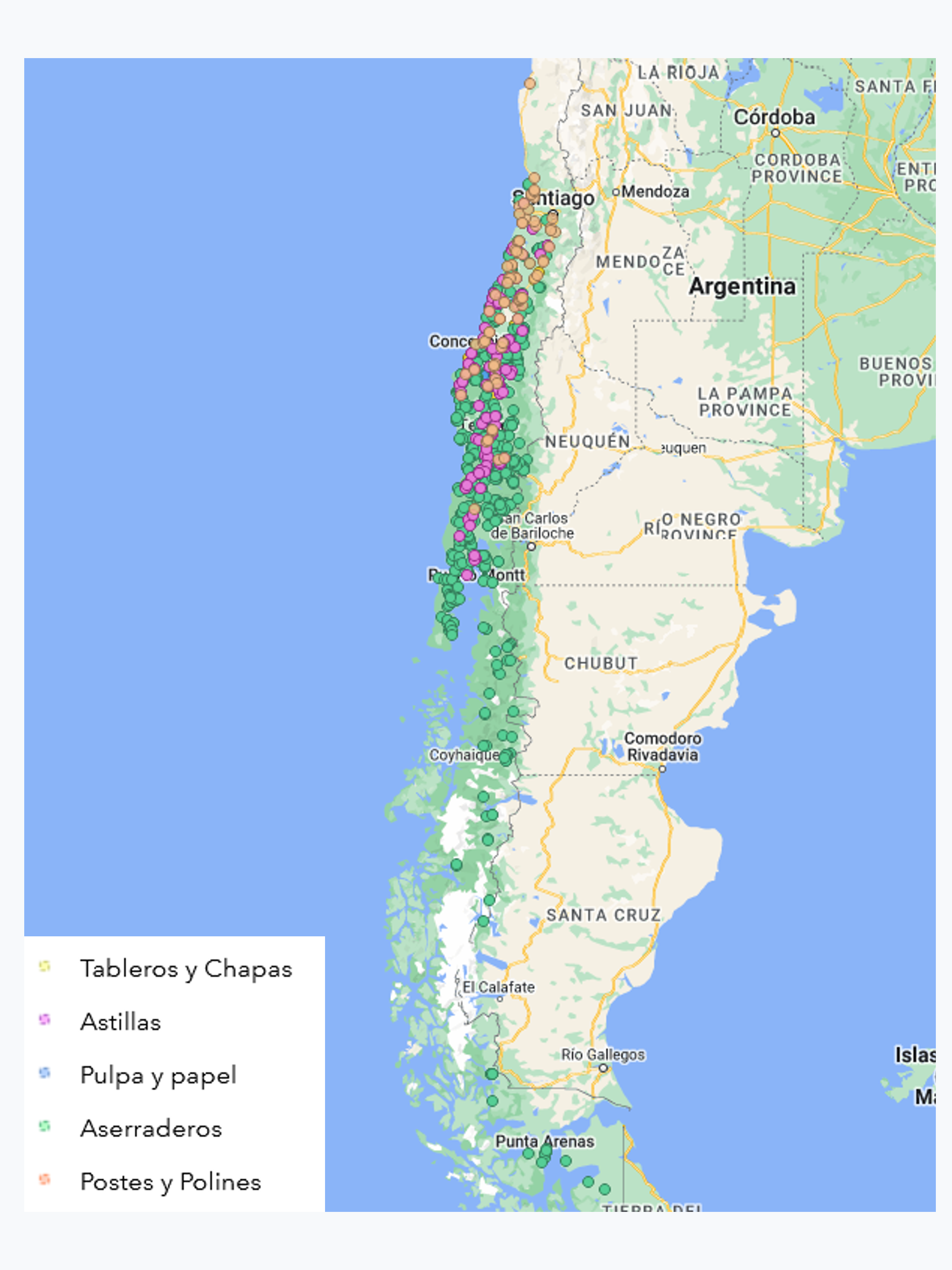Mapa de la Industria Forestal Primaria 2023